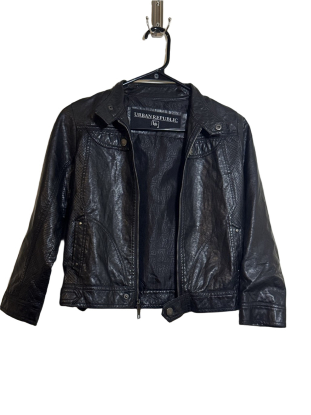 Urban Republic Black Faux Leather Jacket Size 8